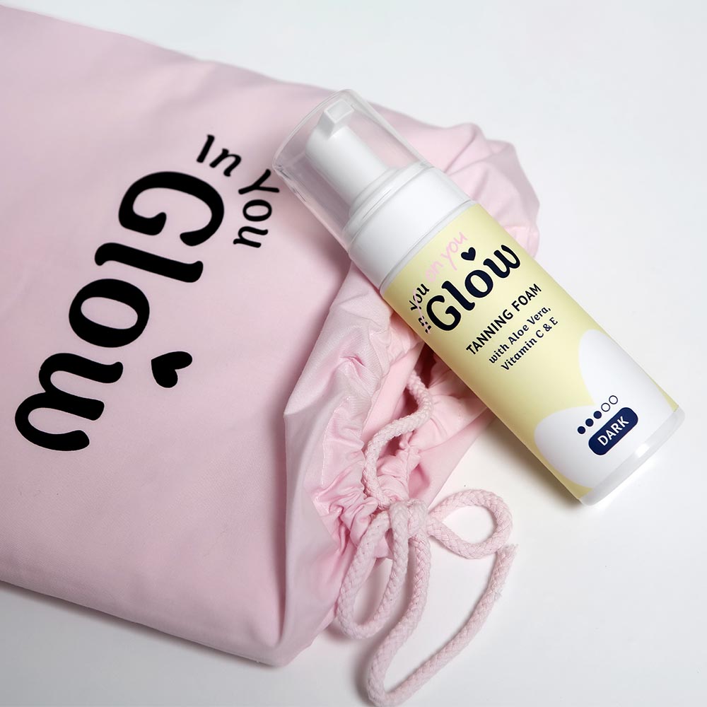 In You Glow Tanning Bundle - Self Tan Foam, Tanning Bag & Tanning Brush Set